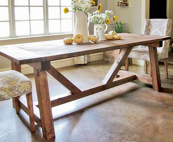 Mesa comedor en madera recuperada tipo establo – Ecomobiliario