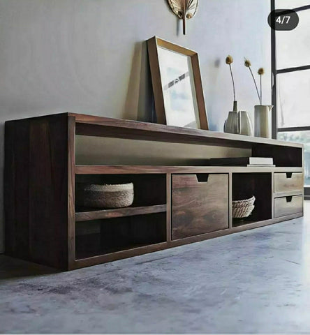 Cómoda baja para credenza o sala con cajones