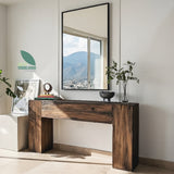 Consola antigua en estilo de viga rústica para sala o recibidor